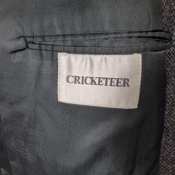 Cricketeer Men's Tweed Sport Coat Two Button Gray Lambs Wool Herringbone 50R‎ - Picture 16 of 16